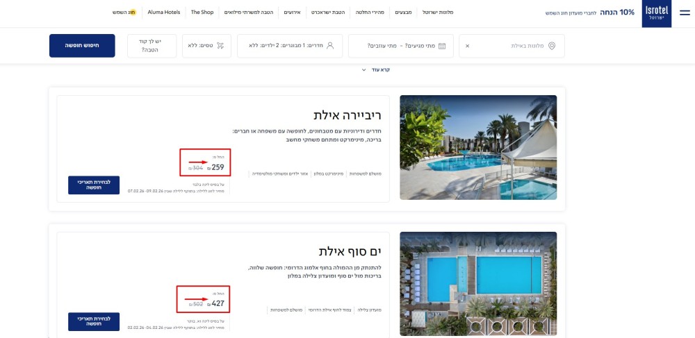 הנחה בישרוטל